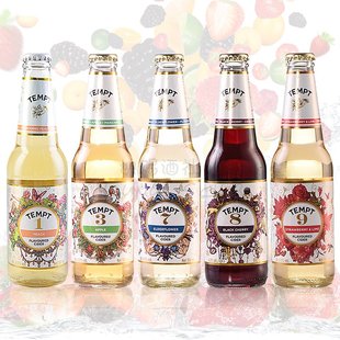 丹麦进口西打酒诱惑系列1号3号7号8号9号 套餐330ml果味啤酒 5瓶装