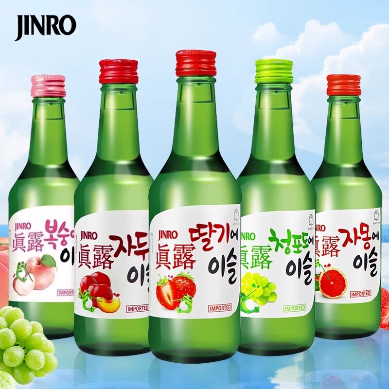 【百亿补贴】韩国进口真露烧酒多口味360ml*5瓶 真露果味烧酒