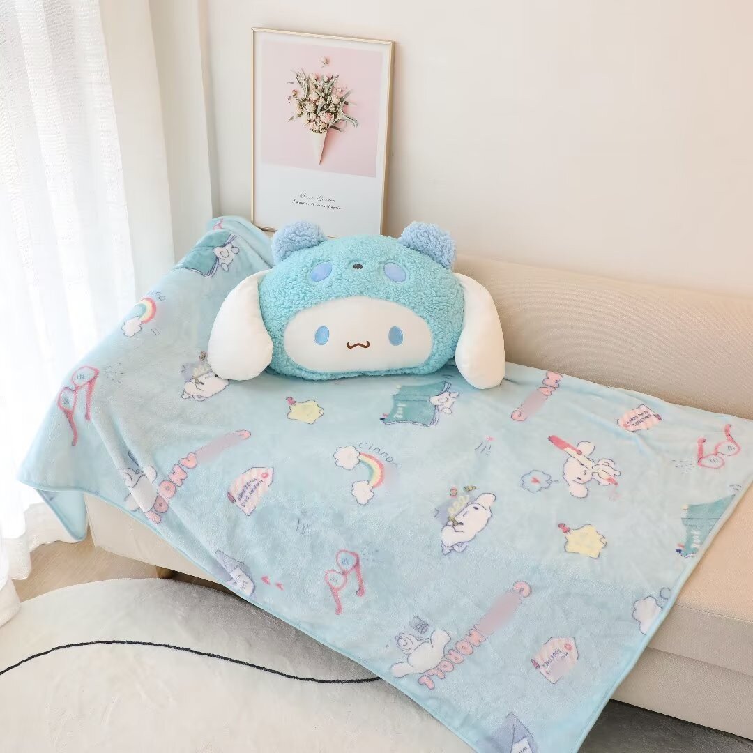玉桂狗抱枕靠垫小毯子两用