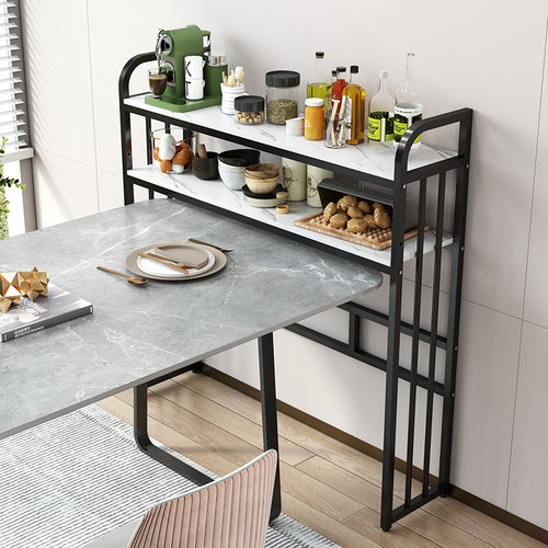餐边柜置物架厨房窄缝落地收纳架双层可调节客厅零食架杂物整理架