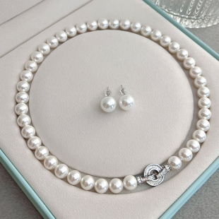 澳白珍珠项链女2025新款爆款秋冬毛衣链颈链锁骨链s925银气质法式