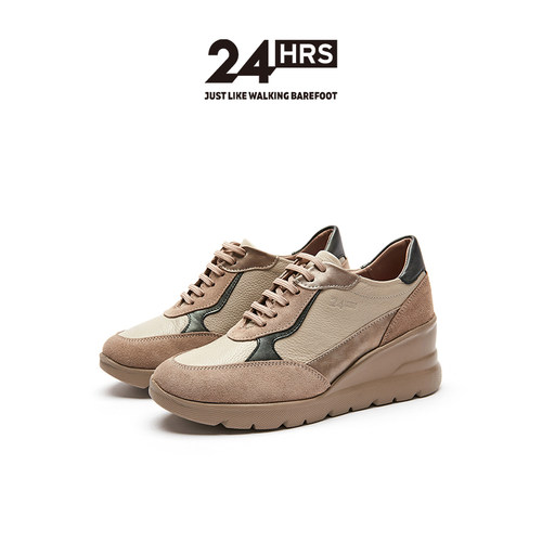 24Hrs西班牙进口时尚坡跟休闲鞋