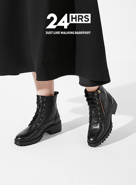 24Hrs西班牙24小时进口女士马丁靴 轻盈厚底棉靴 26300