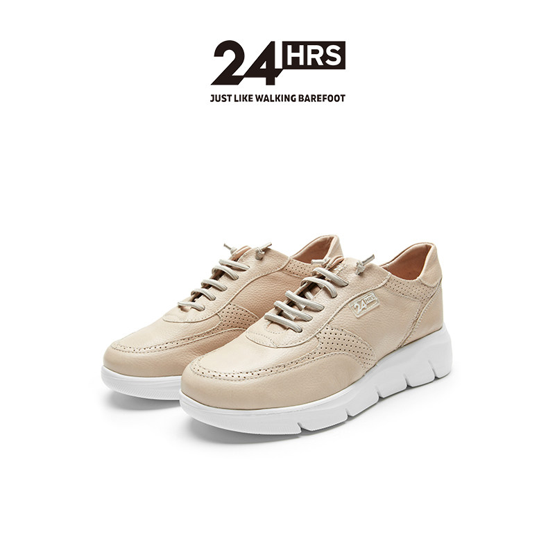 24Hrs西班牙24小时进口女士时尚平底休闲运动鞋 小牛皮单鞋26770