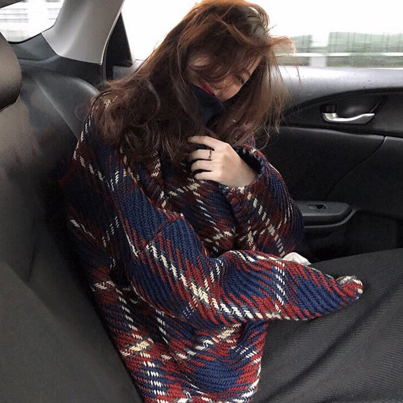 2019秋装新款套装女复古格子长袖上衣+高腰纯色针织半身裙两件套在类目 女装/女士精品, 半身裙中 - 来自Buy2taobao.com提供专业的淘宝代购服务