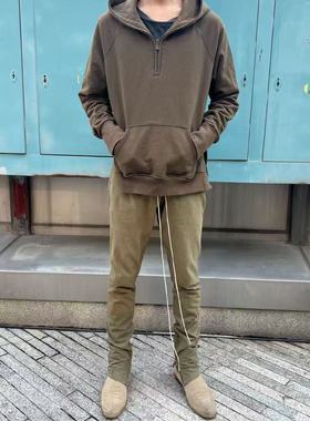 高街第三季3rd半拉链卫衣高街叠穿连帽衫纯棉毛圈布面料春秋新款