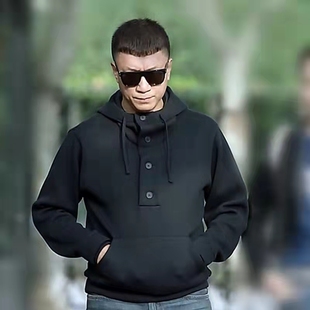 好先生孙红雷明星同款韩版连帽男士套头个性长袖休闲加绒卫衣外套