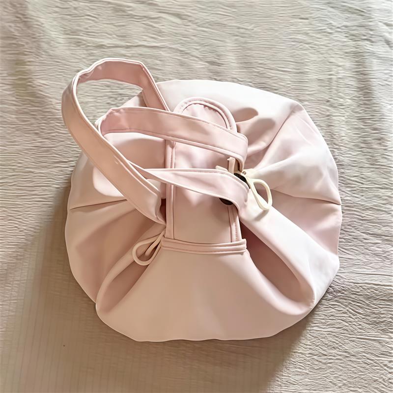 抽绳化妆包外出便携化妆品收纳包女大容量旅行洗漱包小拎包束口袋