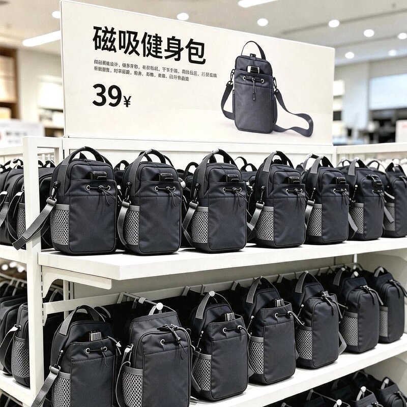 解放双手丨磁吸健身包健身房磁吸水壶包户外运动手机水杯男女士用