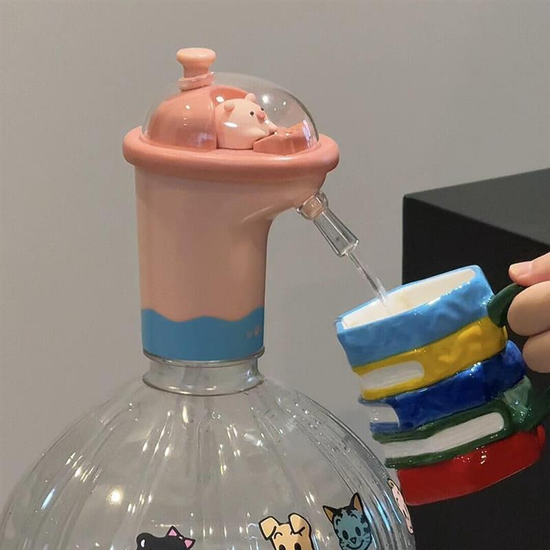 小猪潜艇抽水器办公小型饮水机桶装纯净水自动上水器卡通吸水器