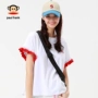Áo thun trắng miệng khỉ nữ tay ngắn in khí ngoại 2019 hè mới cotton lỏng xu hướng top đơn giản - Áo phông thể thao áo thun thể thao