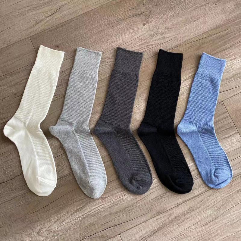 四双装日系纯棉灰色春秋长袜
