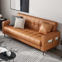 沙发床轻奢极简小户型主次卧室现代皮质沙发客厅意式折叠多功能