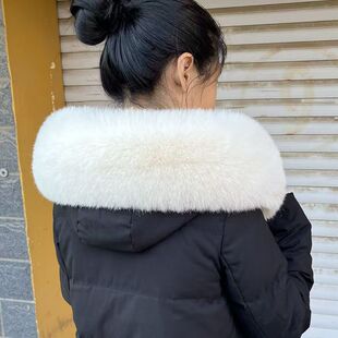 超大狐狸毛领单卖仿貉子毛毛领毛条羽绒服毛领女 通用帽条 单卖