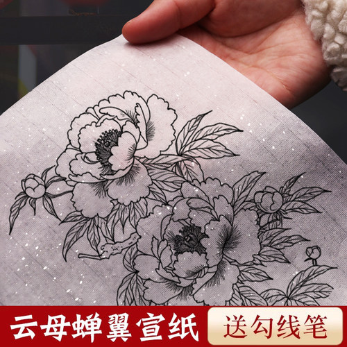 三星蝉翼熟宣安徽泾县云母工笔画