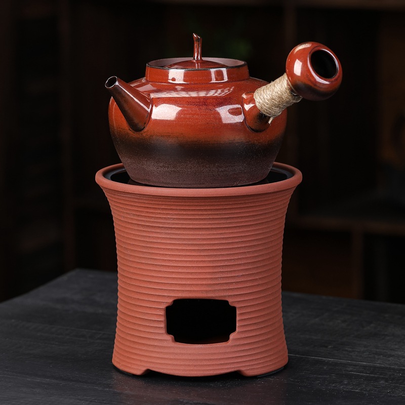 砂铫窑变煮水跳盖壶侧把壶手工家用陶瓷烧水壶日式煮茶明火泡