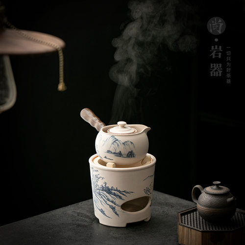 复古白色侧把壶带过滤单壶围炉煮茶全套泡茶器复古罐罐茶煮茶器