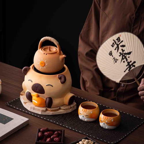 卡皮巴拉炭炉家用户外围炉煮茶电陶炉户外露营泡茶器可干烧炭火炉