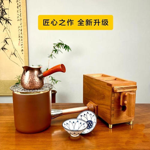 小风箱老式带茶炉紫铜侧把壶家用