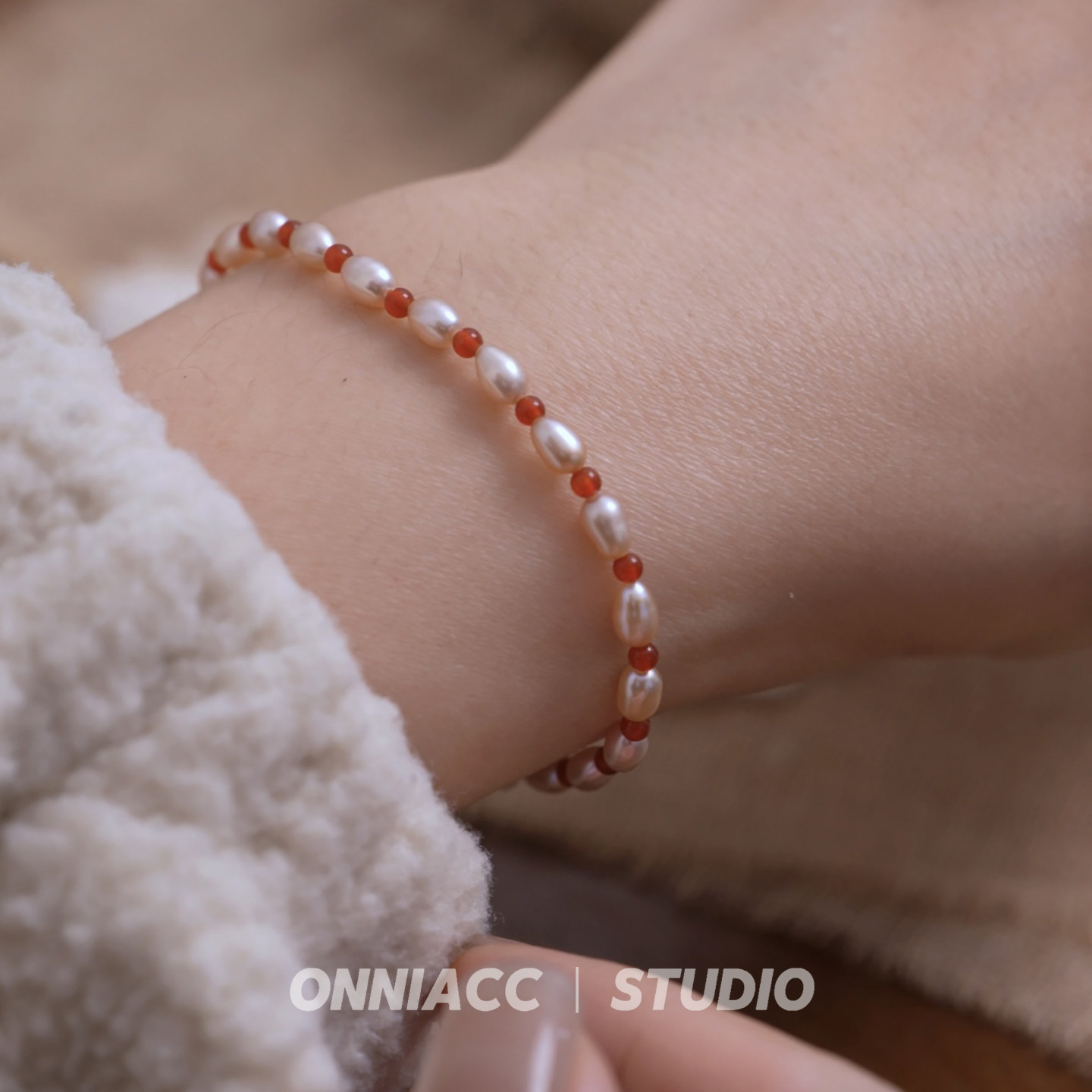 天然珍珠红玛瑙手链女纯银弹力绳手饰高级感轻奢小众2026年新款,饰品/流行首饰/时尚饰品新,银饰项链,淘宝优惠券,粉丝福利购,淘宝优惠卷