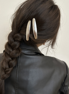 韩版拉丝金属发夹女鸭嘴夹边夹侧边后脑勺碎发夹高级感2025年新款