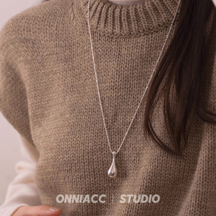 水滴瓶子香水瓶酒壶花瓶项链女长款 毛衣链纯银配饰高级感轻奢小众