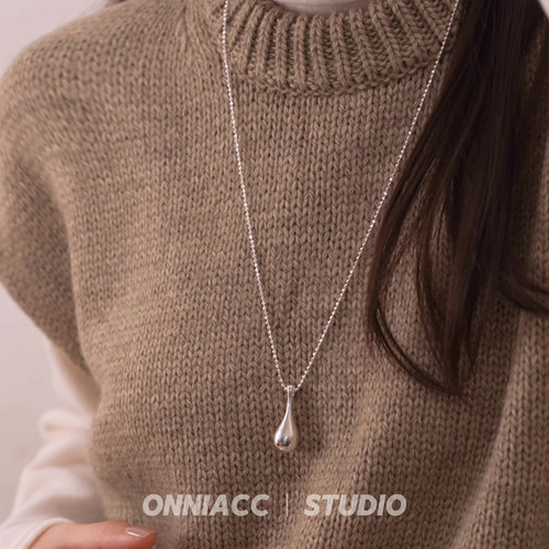 香水瓶酒壶项链女长款毛衣链纯银