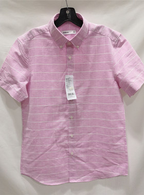 粉红色宽松版短袖衬衫夏季新品