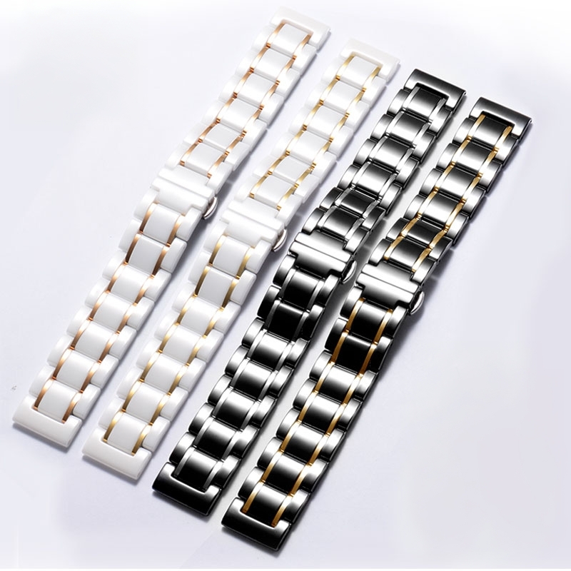 陶瓷表带男女手表链白色黑色