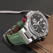 B100 S130 W300GL 适配卡西欧GST 400G W330钢铁之心真皮手表带男