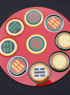 11公分后天八卦万字太极八卦五龙震盘小五龙单面亚克力黄铜太极盘