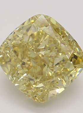 CY宝饰 GIA彩钻1.51克拉深彩黄色FDBY / VS2枕形裸钻裸石