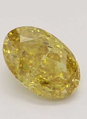 CY宝饰 GIA彩钻0.42克拉深彩黄色FDOY / SI1椭圆形裸钻裸石