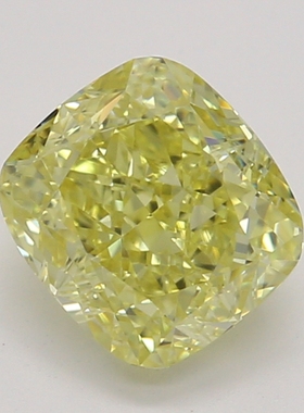 CY宝饰 GIA彩钻0.81克拉浓彩黄色FIY / IF无暇枕形裸钻裸石