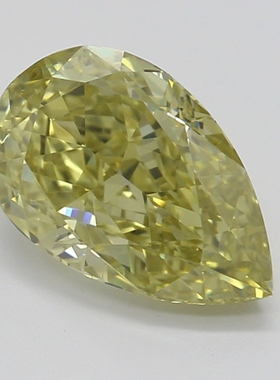 CY宝饰 GIA彩钻1.01克拉中彩黄色FBGY / SI1梨形水滴形裸钻裸石