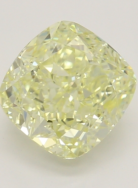 CY宝饰 GIA彩钻1.31克拉中彩黄色FY / VVS2枕形裸钻裸石