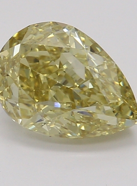 CY宝饰 GIA彩钻0.70克拉中彩黄色FBY / VVS1梨形水滴形裸钻裸石