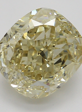 CY宝饰 GIA彩钻1.53克拉中彩黄色FBY / VS2枕形裸钻裸石