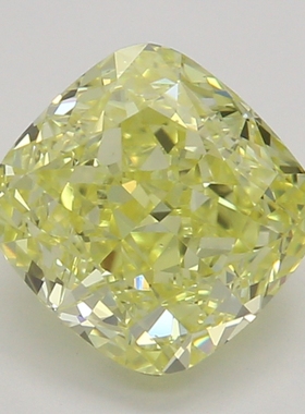 CY宝饰 GIA彩钻1.02克拉浓彩黄色FIY / VS2枕形裸钻裸石2EX