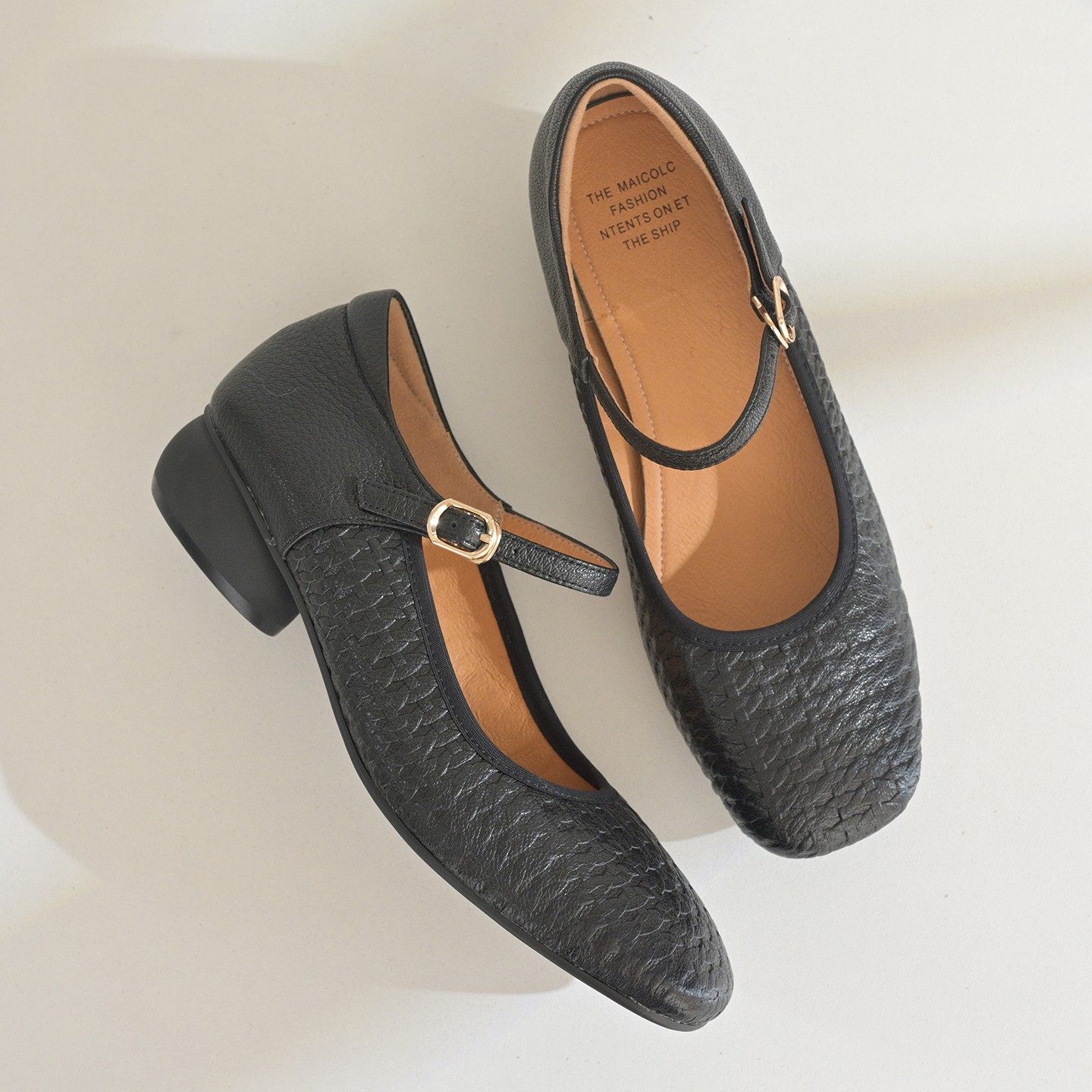 步享~法式优雅玛丽珍鞋女软底黑色方头平底低跟真皮浅口单鞋米白,女鞋,玛丽珍鞋,淘宝优惠券,粉丝福利购,淘宝优惠卷