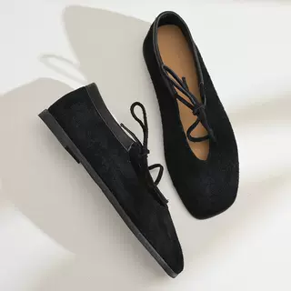 步享~ 韩版系带玛丽珍鞋女款方头磨砂真皮软底舒适浅口平底单鞋,女鞋,玛丽珍鞋,淘宝优惠券,粉丝福利购,淘宝优惠卷