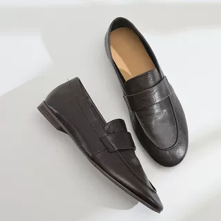 步享~ 原创英伦复古牛皮一脚蹬乐福鞋圆头平底深口单鞋软底豆豆鞋,女鞋,乐福鞋（豆豆鞋）,淘宝优惠券,粉丝福利购,淘宝优惠卷