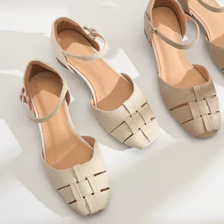 步享~ 法式复古编织包头凉鞋女夏季小众圆头低跟粗跟真皮鱼嘴鞋,女鞋,时装凉鞋,淘宝优惠券,粉丝福利购,淘宝优惠卷