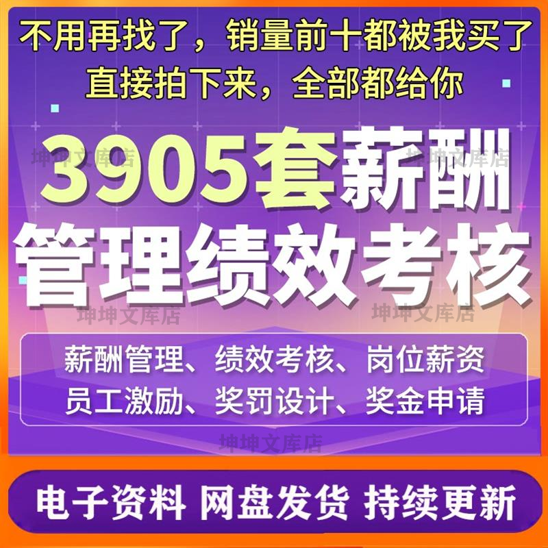薪酬管理方案体系设计与绩效考核制度奖金薪资奖励员工word范本