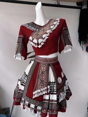 新款苗族服装女少数民族服饰成人演出服土家族舞蹈表演服套装