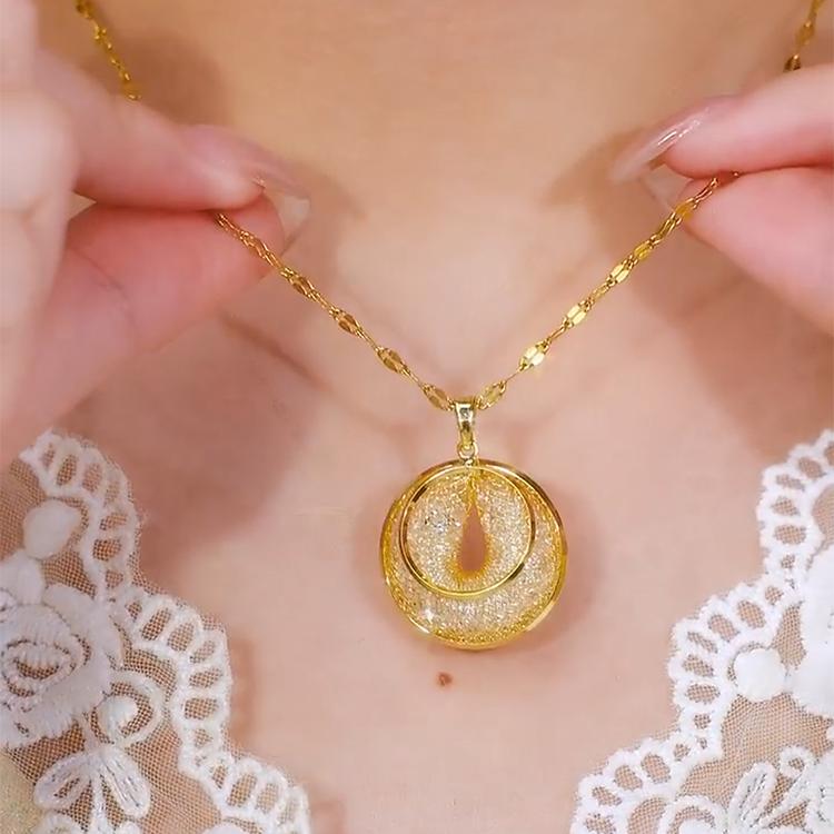 奢华网状水晶圆圈项链女耐看招财富百搭宫廷风高级精致颈链锁骨链