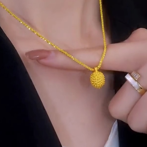 时尚百搭一生相恋榴莲项链女2024新款小众轻奢设计高级感颈链配饰