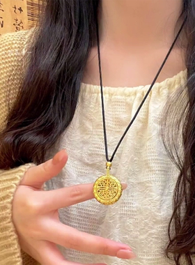 臻萌其它铜微镶水波女开窗项链