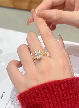 臻萌女钛钢朋克旋转龙头戒指