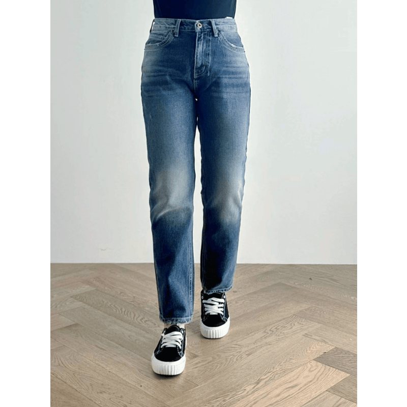 韩国adlib高腰九分烟管直筒裤